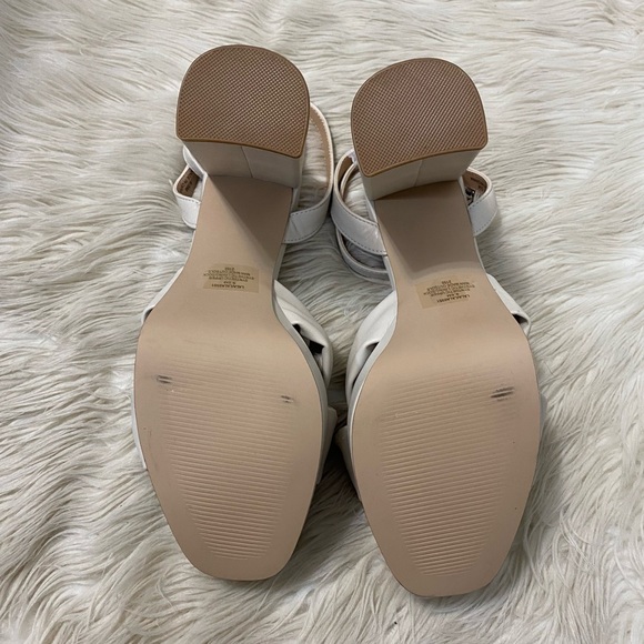 Steve Madden Cream Bone Faux Leather Knot Strap Platform Heeled Sandals Lala - Picture 7 of 8